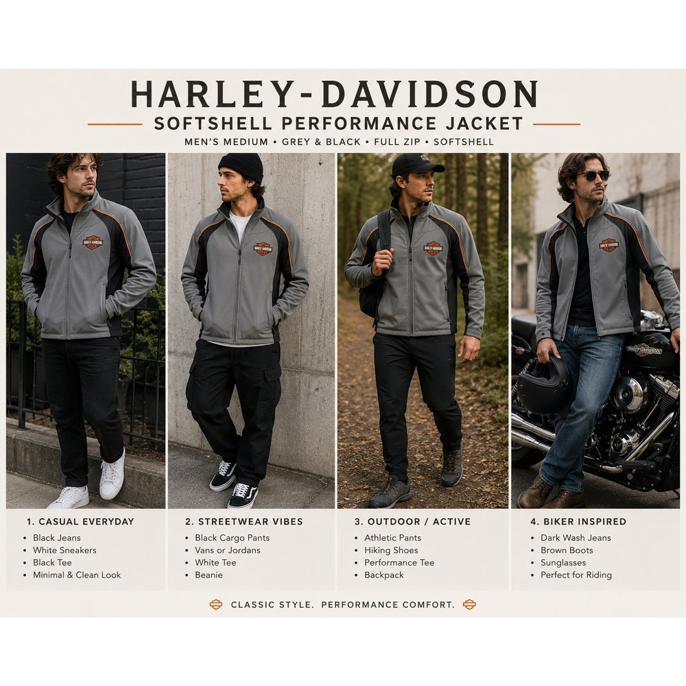 Harley-Davidson Jacket Womens S Grey Screamin Eagle Softshell Racing Biker Moto